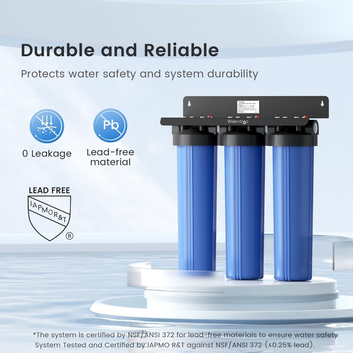 Waterdrop WHF3T-FG Whole House Filter: 7-Stage, Reduces Iron & Manganese