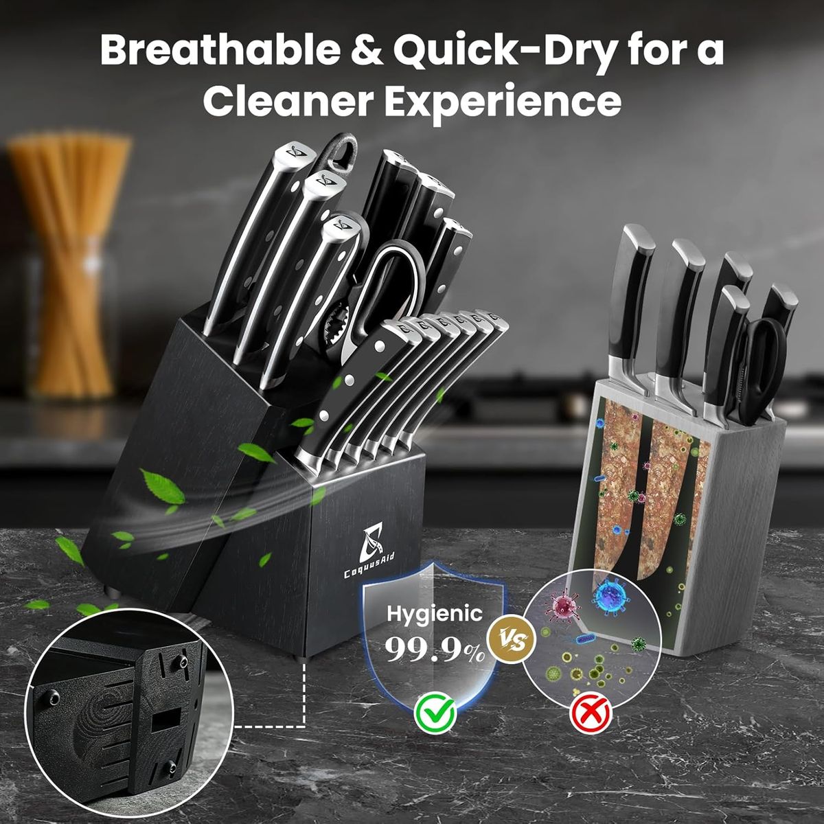 CoquusAid 15-Piece Knife Set: Professional German Steel