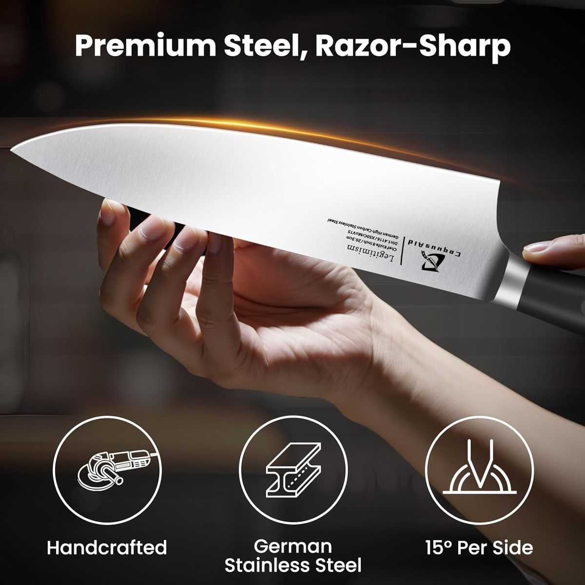 CoquusAid 15-Piece Knife Set: Professional German Steel