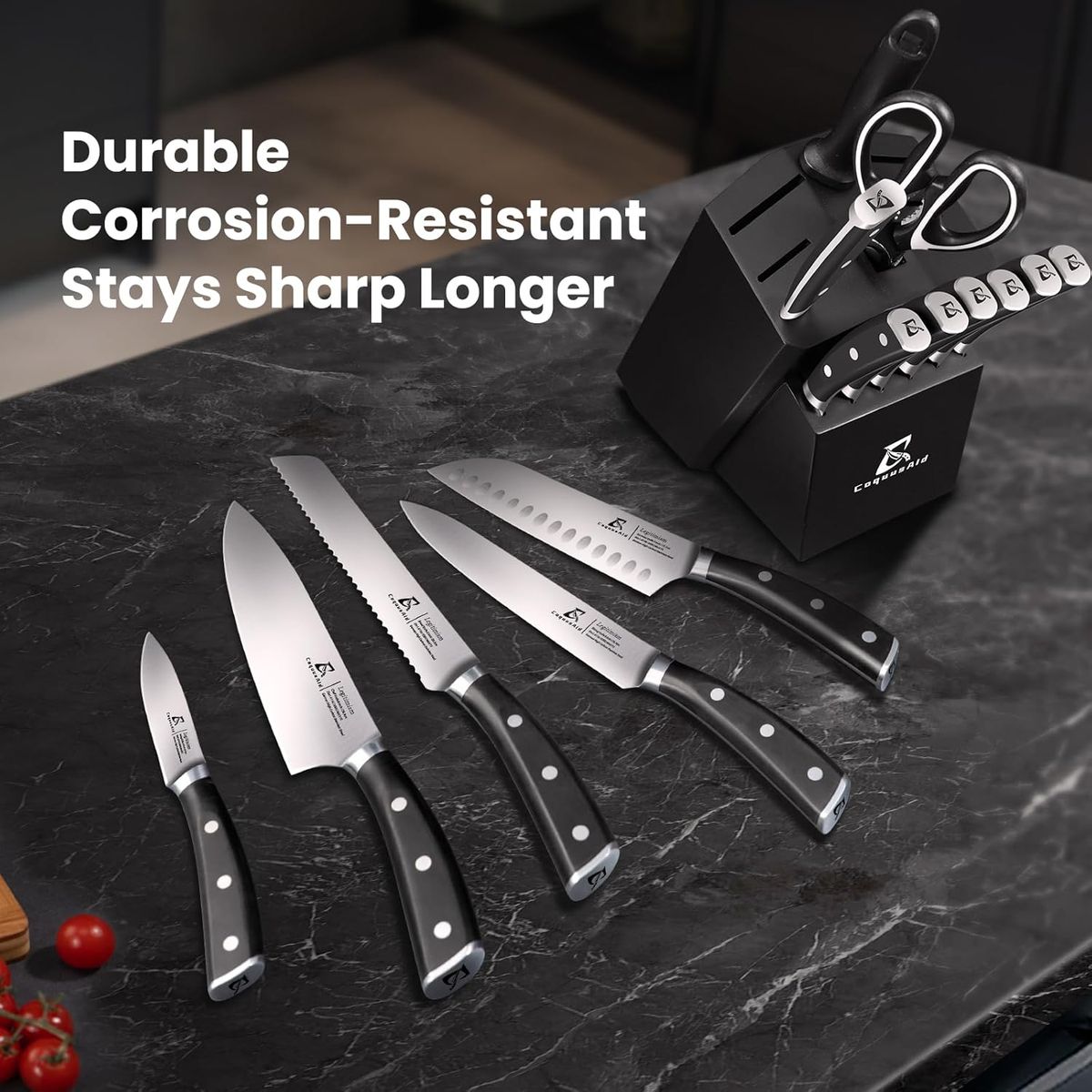 CoquusAid 15-Piece Knife Set: Professional German Steel
