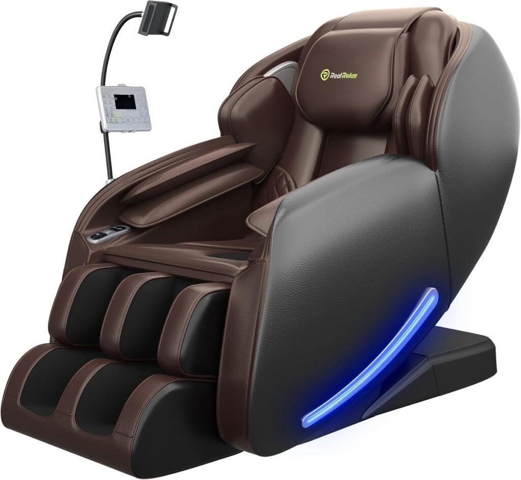 RealRelax Favor-06 3D Massage Chair - Brown: Experience True Relaxation