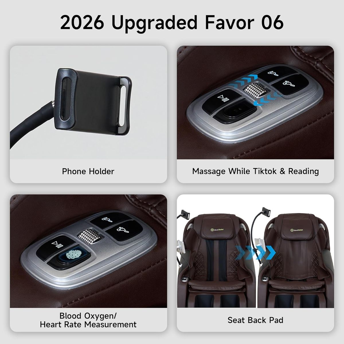 RealRelax Favor-06 3D Massage Chair - Brown: Experience True Relaxation