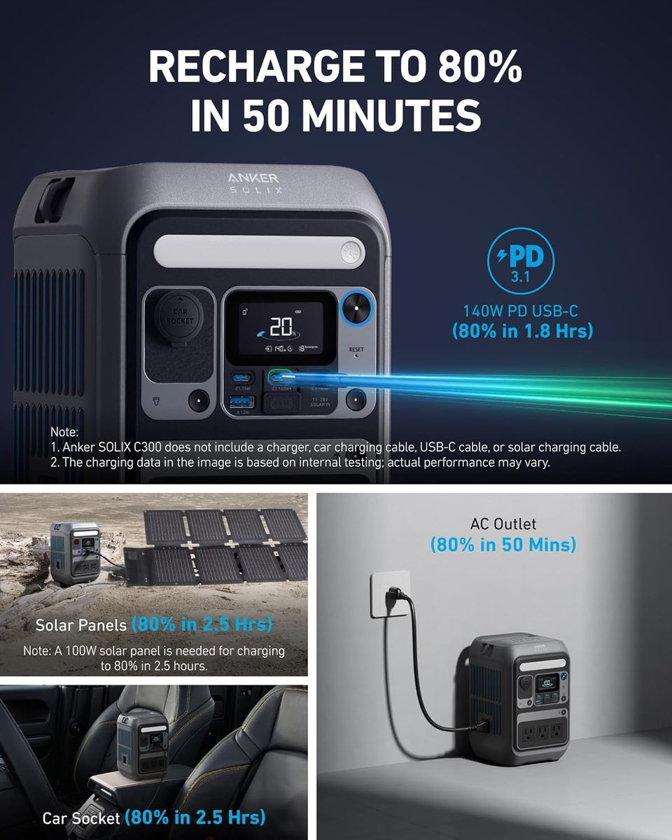 Anker SOLIX C300 Portable Power Station – Unleash Your Wanderlust