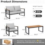 COMLAX FIELD 4-Piece Patio Conversation Set with Coffee Table