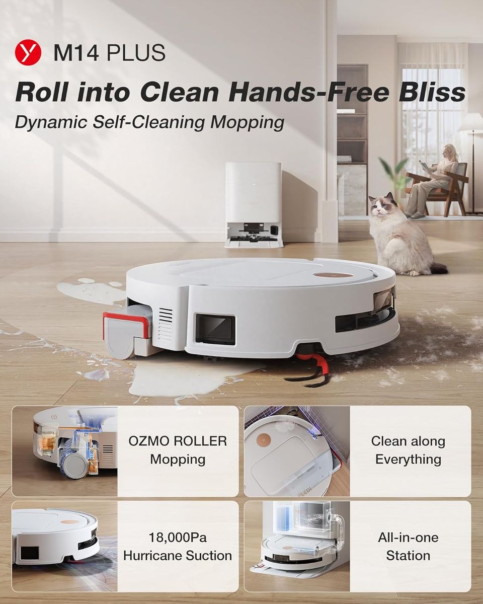 YEEDI M14 Plus: Self-Washing Mop & 18000Pa Suction
