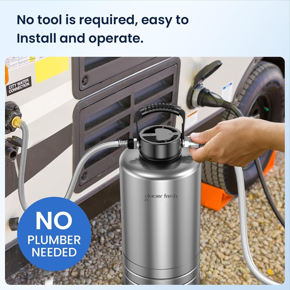 Glacier Fresh Portable RV Water Softener – 16,000 Grain