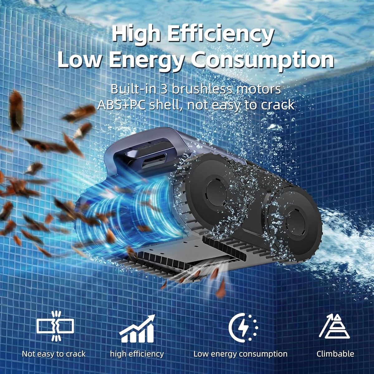 ABNEMEN Cordless Pool Robot – Smart Navigation & Self-Parking
