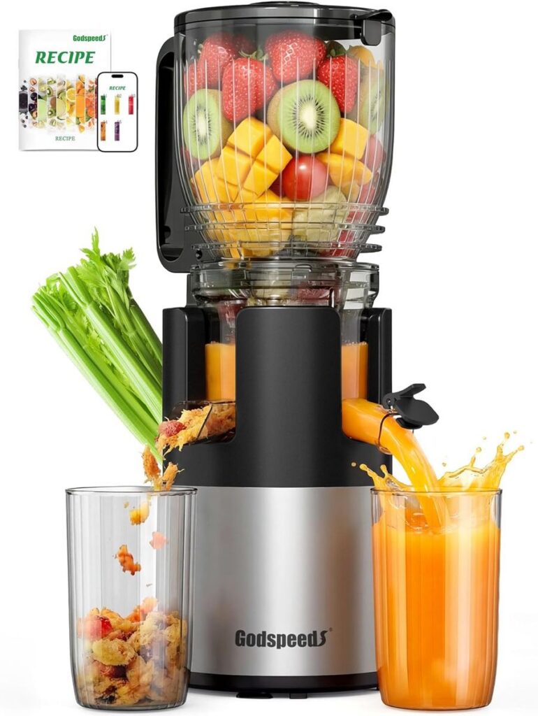 Godspeeds Juicer: Whole Fruit Cold Press with Large Feed Chute