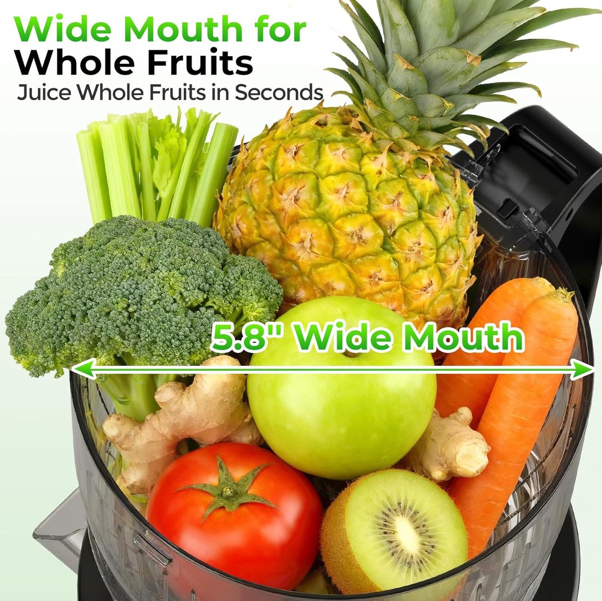 Godspeeds Juicer: Whole Fruit Cold Press with Large Feed Chute