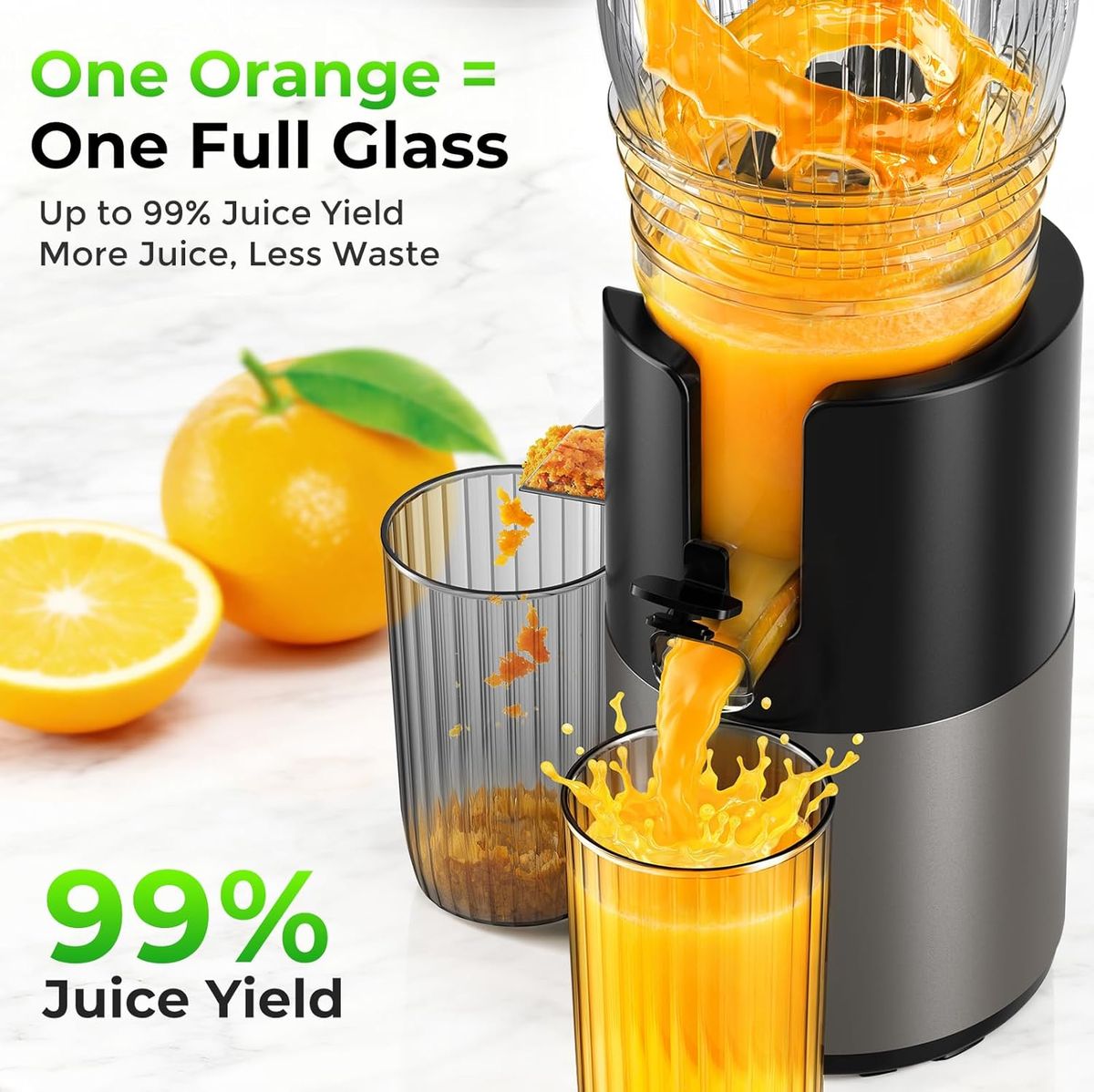 Godspeeds Juicer: Whole Fruit Cold Press with Large Feed Chute