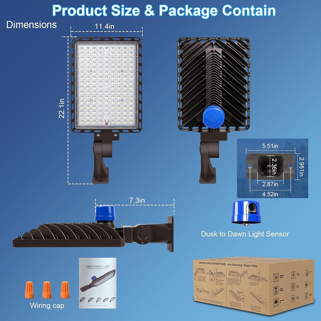 BIRITALO 350W LED Parking Lot Light: Ultra-Bright & Durable