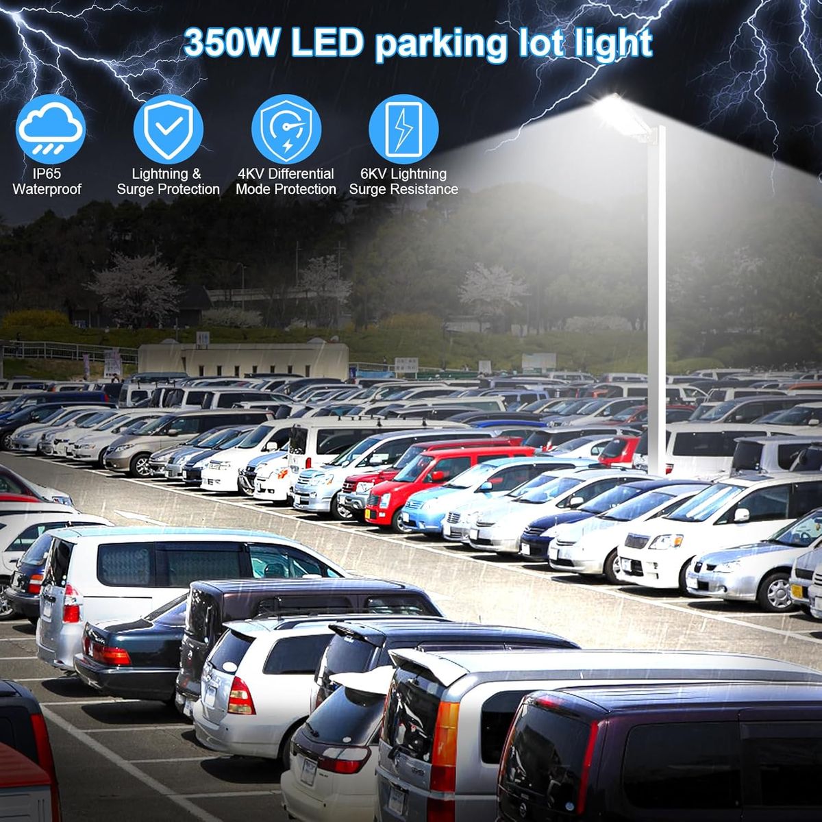BIRITALO 350W LED Parking Lot Light: Ultra-Bright & Durable