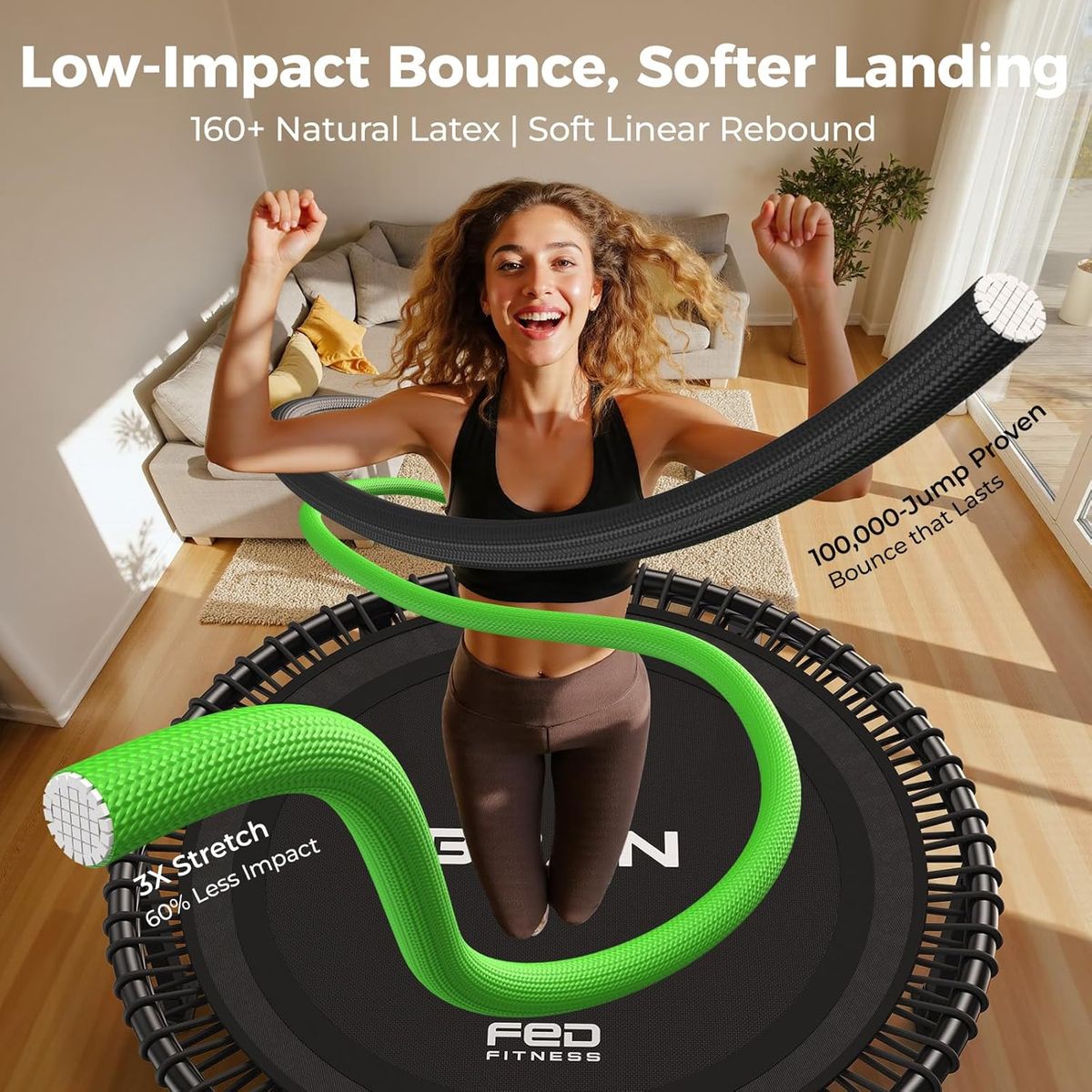 BCAN BT4 Bungee Rebounder: Quiet Indoor Cardio with Adjustable Tension