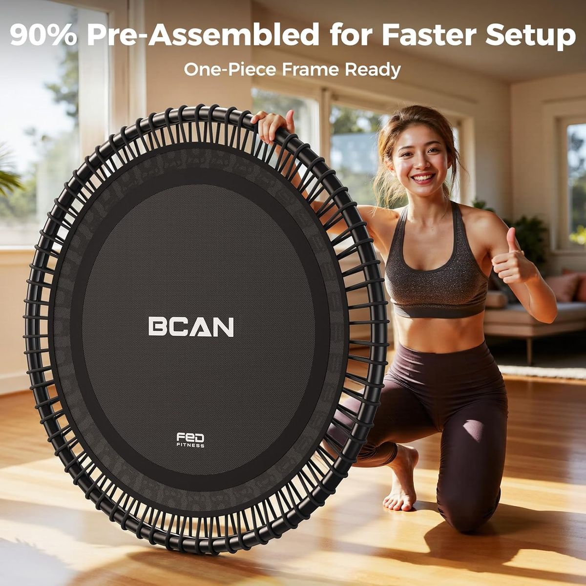 BCAN BT4 Bungee Rebounder: Quiet Indoor Cardio with Adjustable Tension
