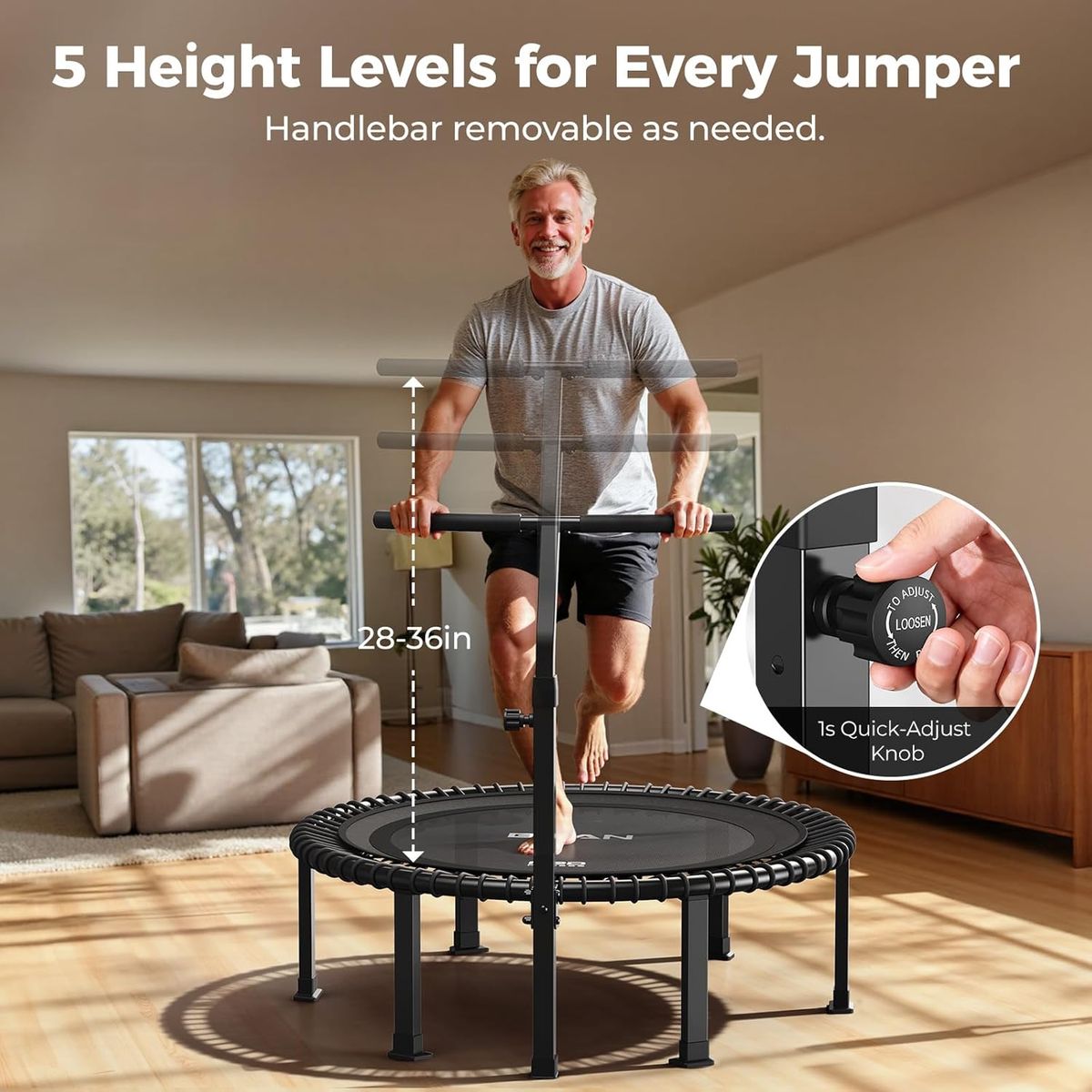 BCAN BT4 Bungee Rebounder: Quiet Indoor Cardio with Adjustable Tension