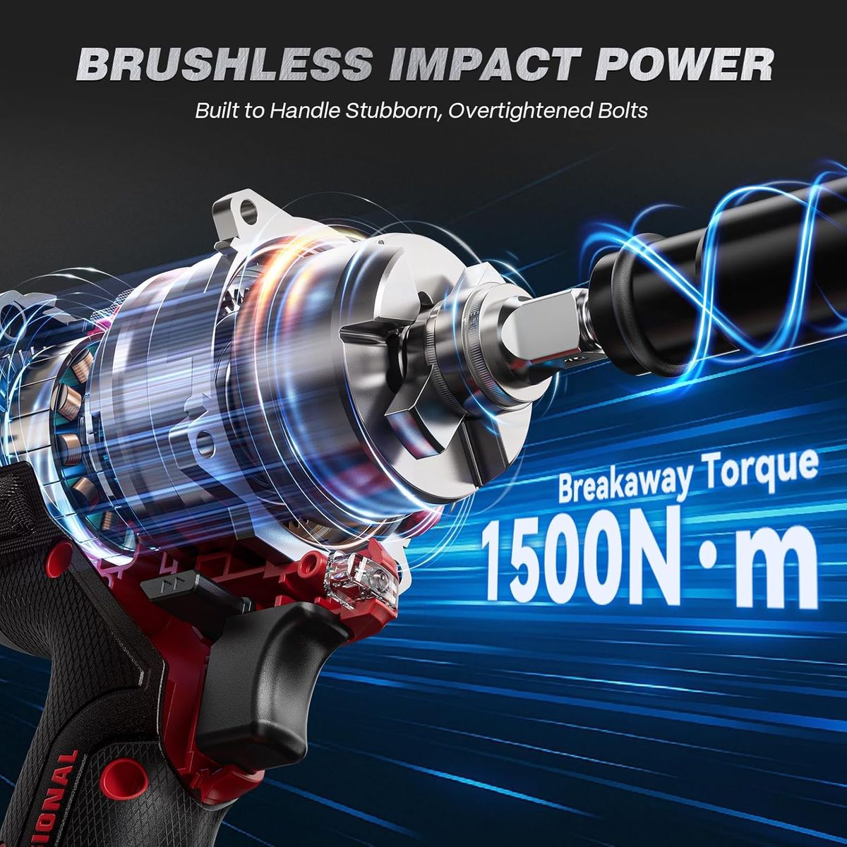 Arccaptain 1500N.m Cordless Impact Wrench for Heavy Trucks