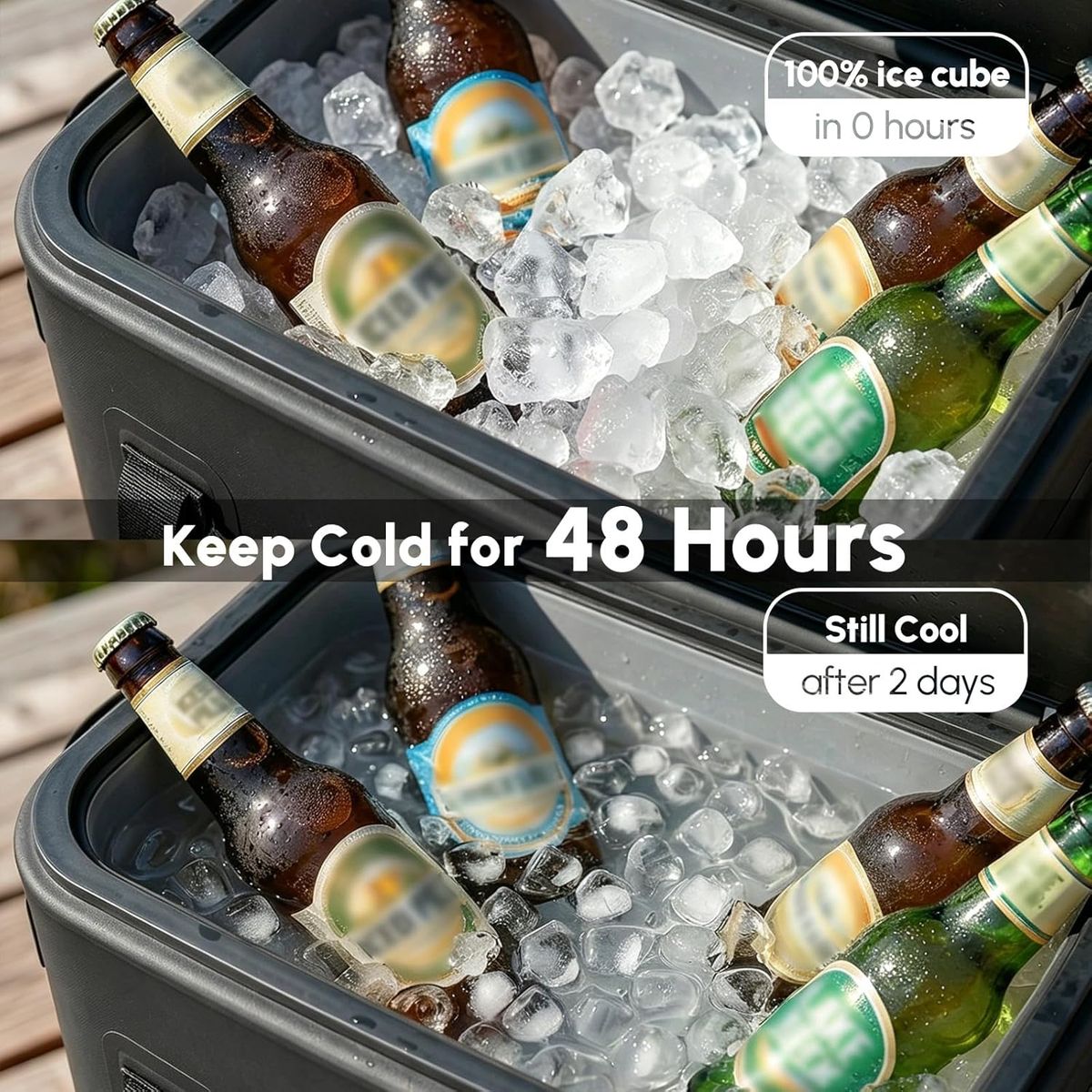 RIVONOVA Zipperless Magnetic Cooler: 48H Insulated, Ultralight