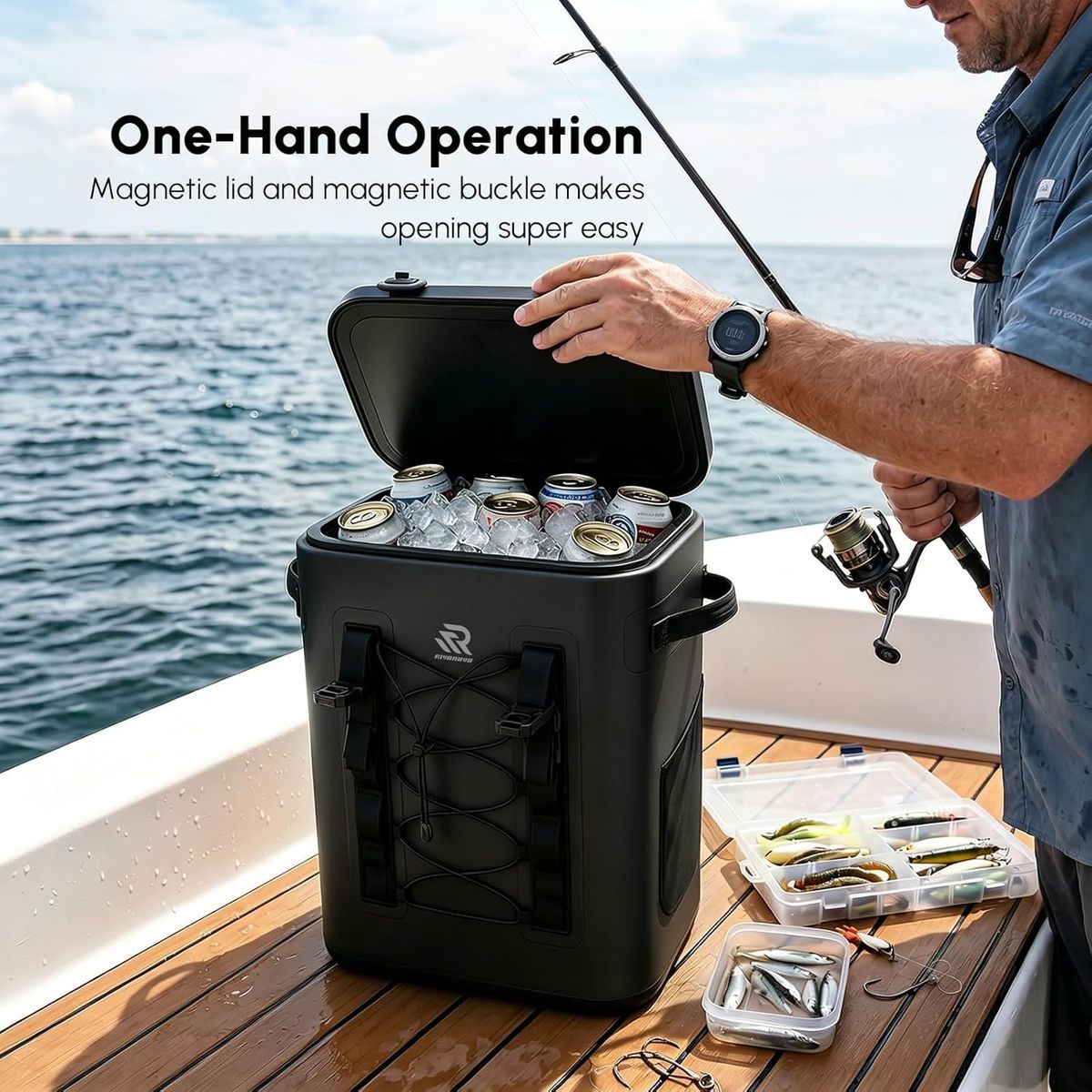RIVONOVA Zipperless Magnetic Cooler: 48H Insulated, Ultralight