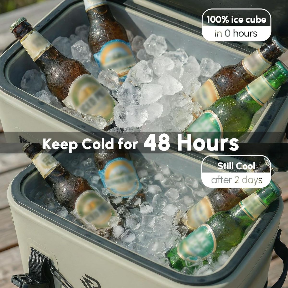 RIVONOVA Zipperless Magnetic Cooler Backpack: 48-Hour Ice