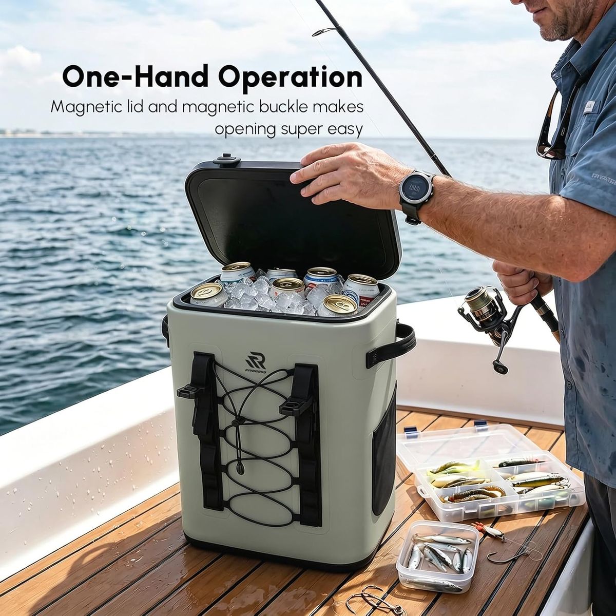 RIVONOVA Zipperless Magnetic Cooler Backpack: 48-Hour Ice