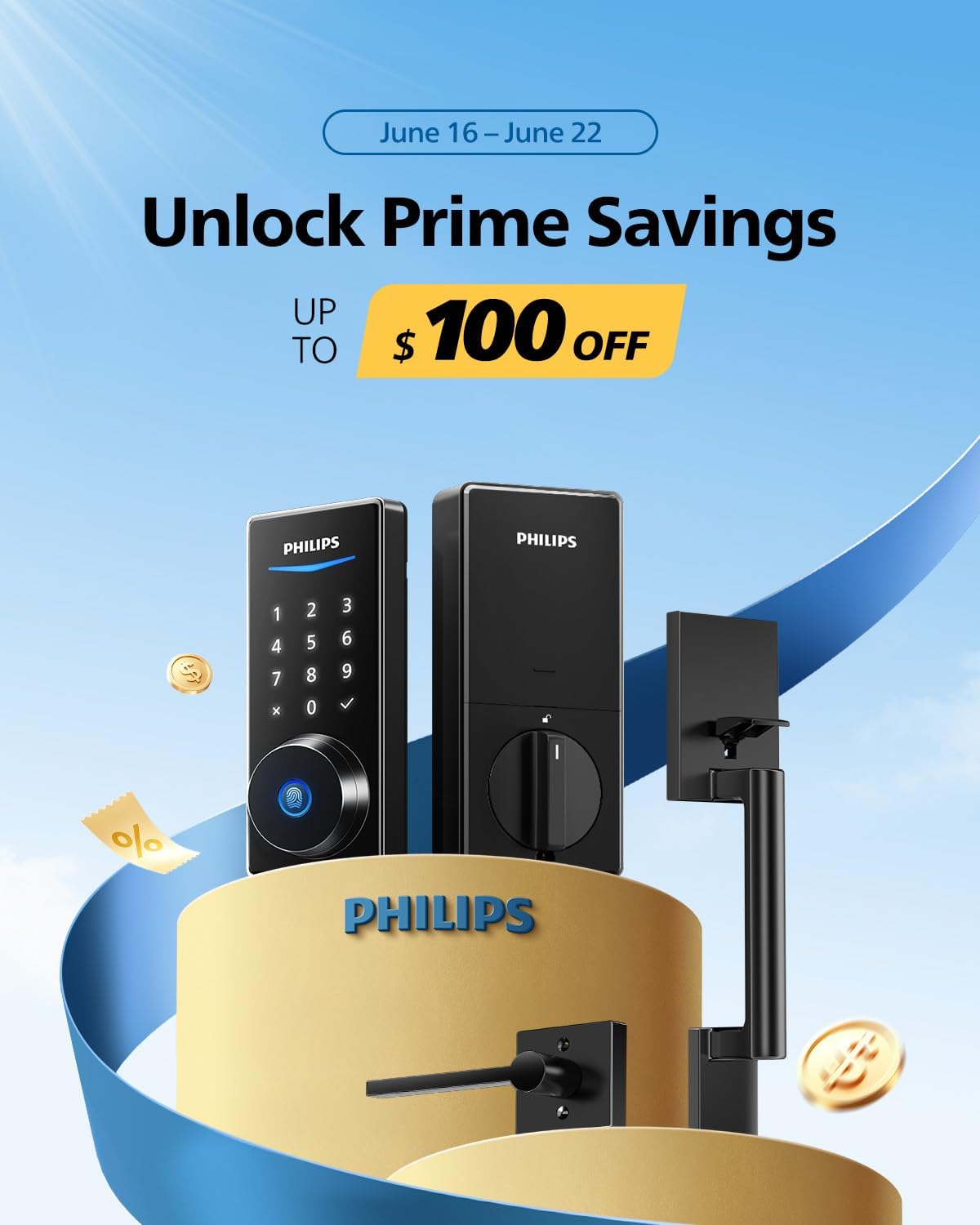 PHILIPS Wi-Fi Smart Lock with Handle – Ultimate Keyless Security