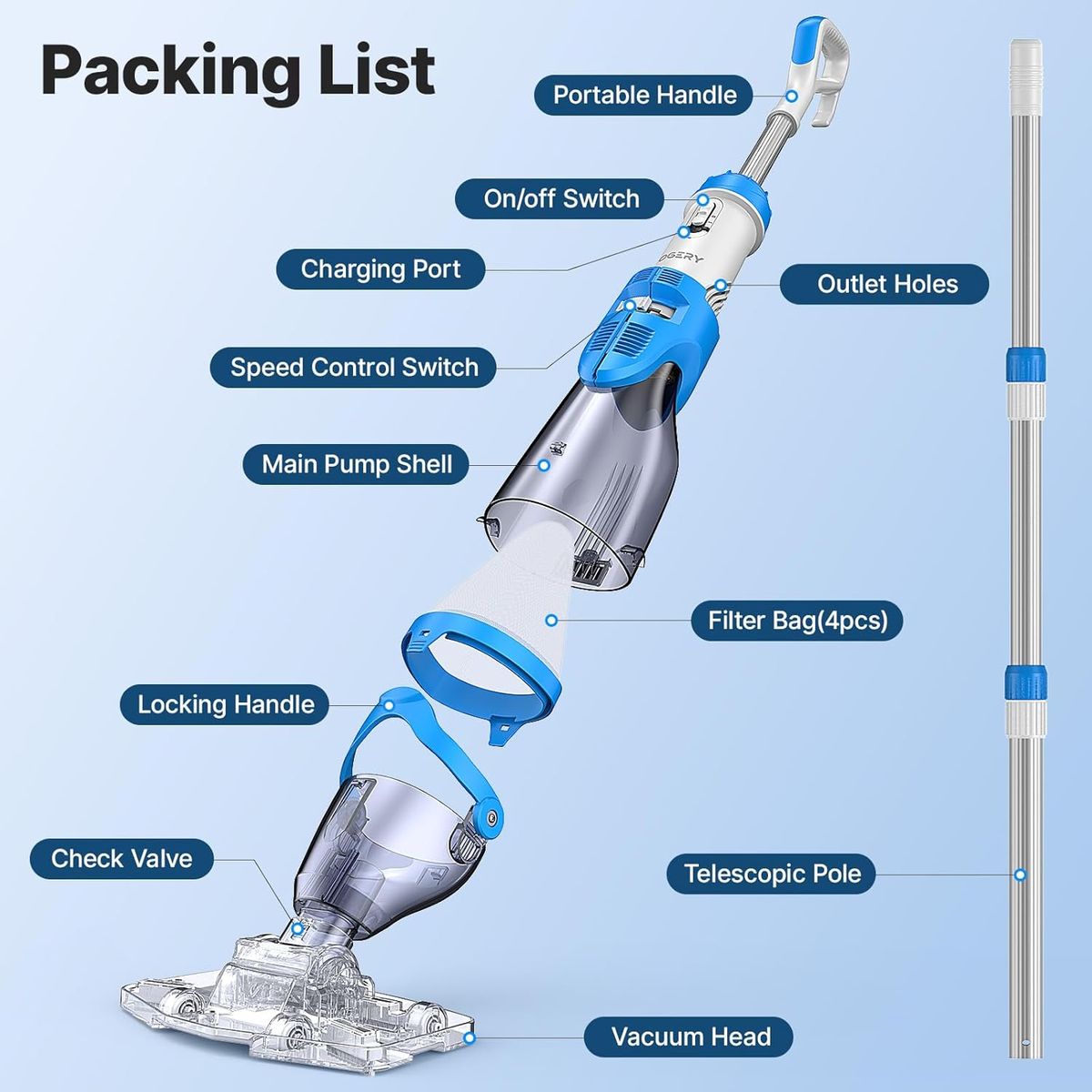OGERY Pool Vacuum for Above Ground Pool: Effortless Cleaning