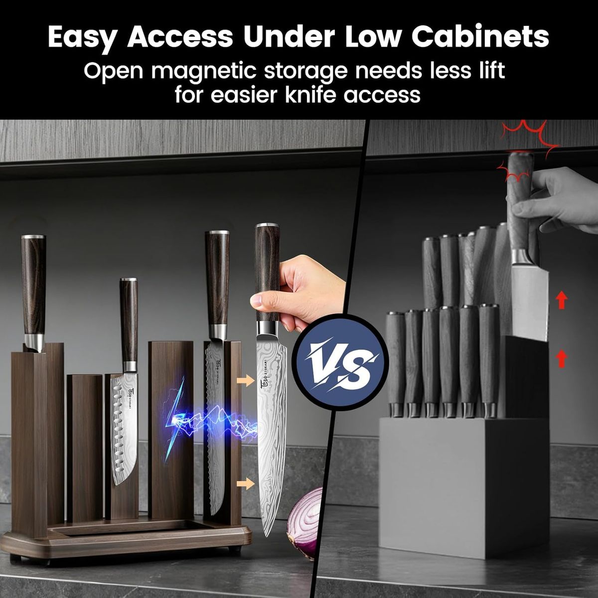 SYOKAMI 15-Piece Knife Set with Magnetic Block & Sharpener