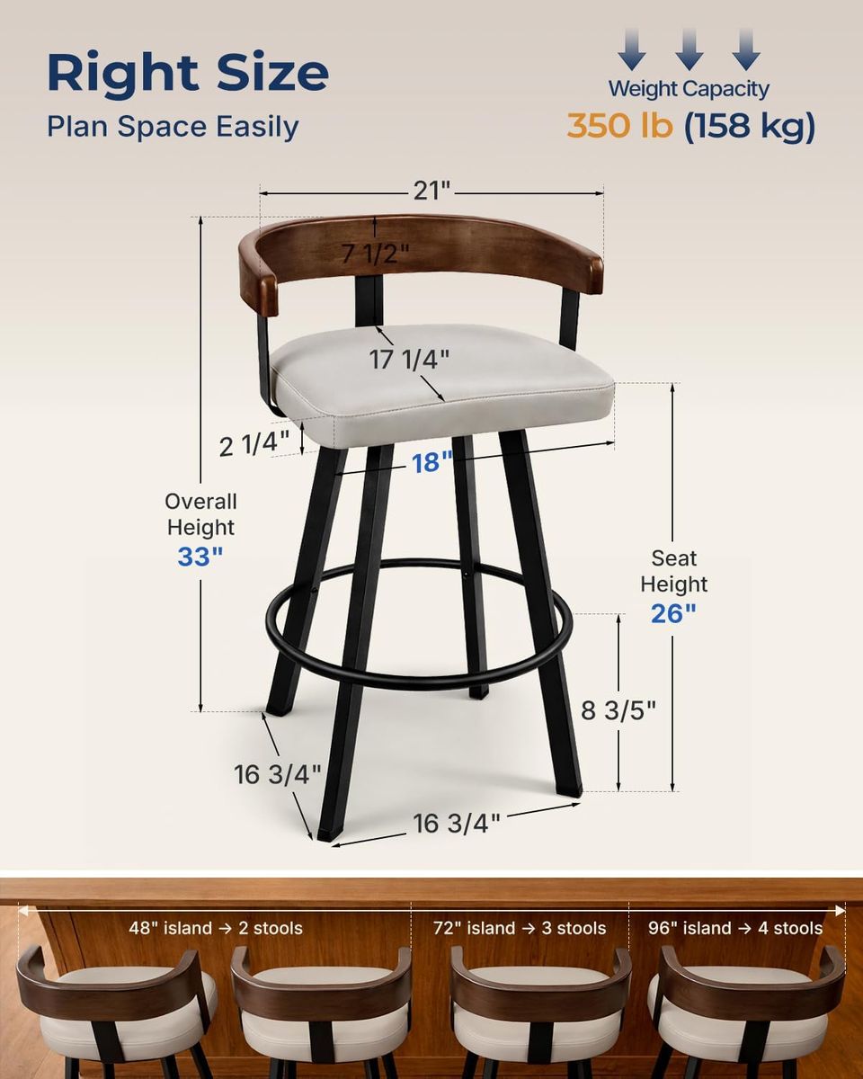 Forspark 350 lbs Bar Stools: Unmatched Strength & Style