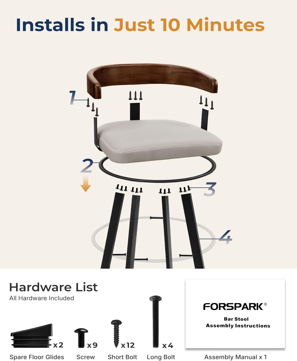 Forspark 350 lbs Bar Stools: Unmatched Strength & Style