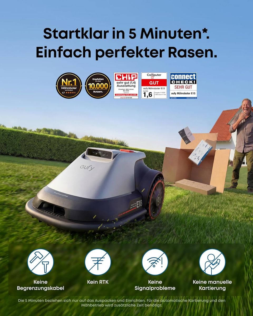 eufy E18: Präziser Rasenschnitt, tierfreundlich und kabellos