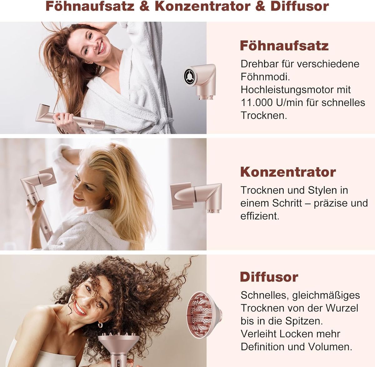7Magic 7-in-1 Hot Air Styler-Pink: Perfektes Styling für Zuhause
