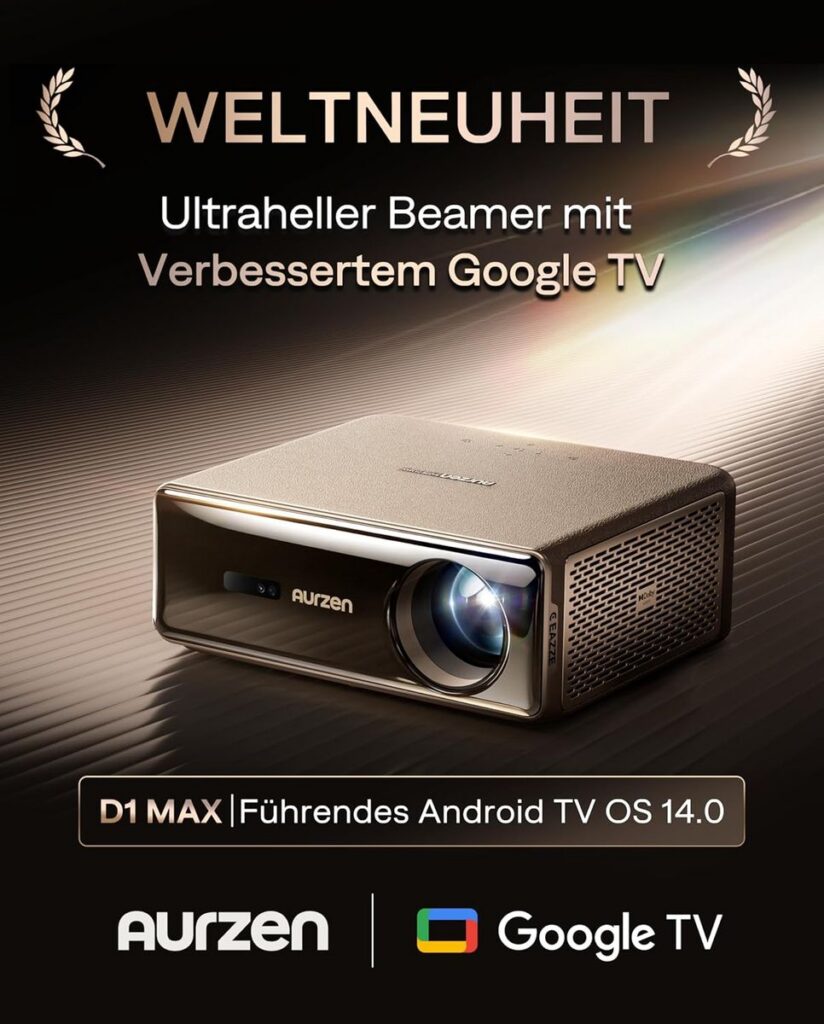 Aurzen EAZZE D1 MAX: Power-Beamer mit Google TV & Netflix