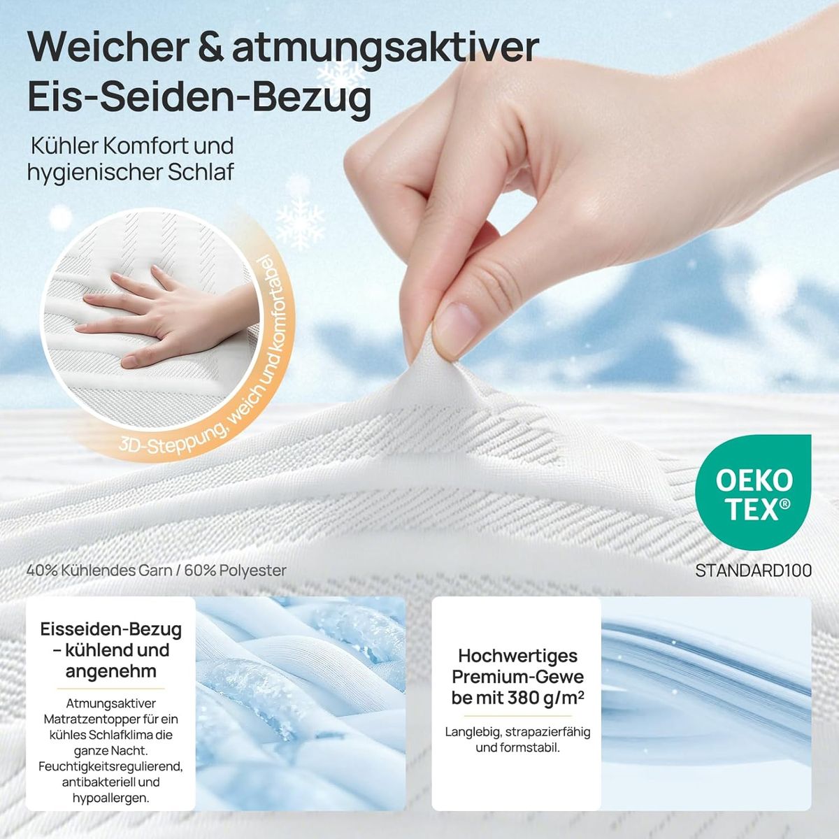MULISOFT Gel Memory Foam Topper 180x200: Perfekter Schlaf