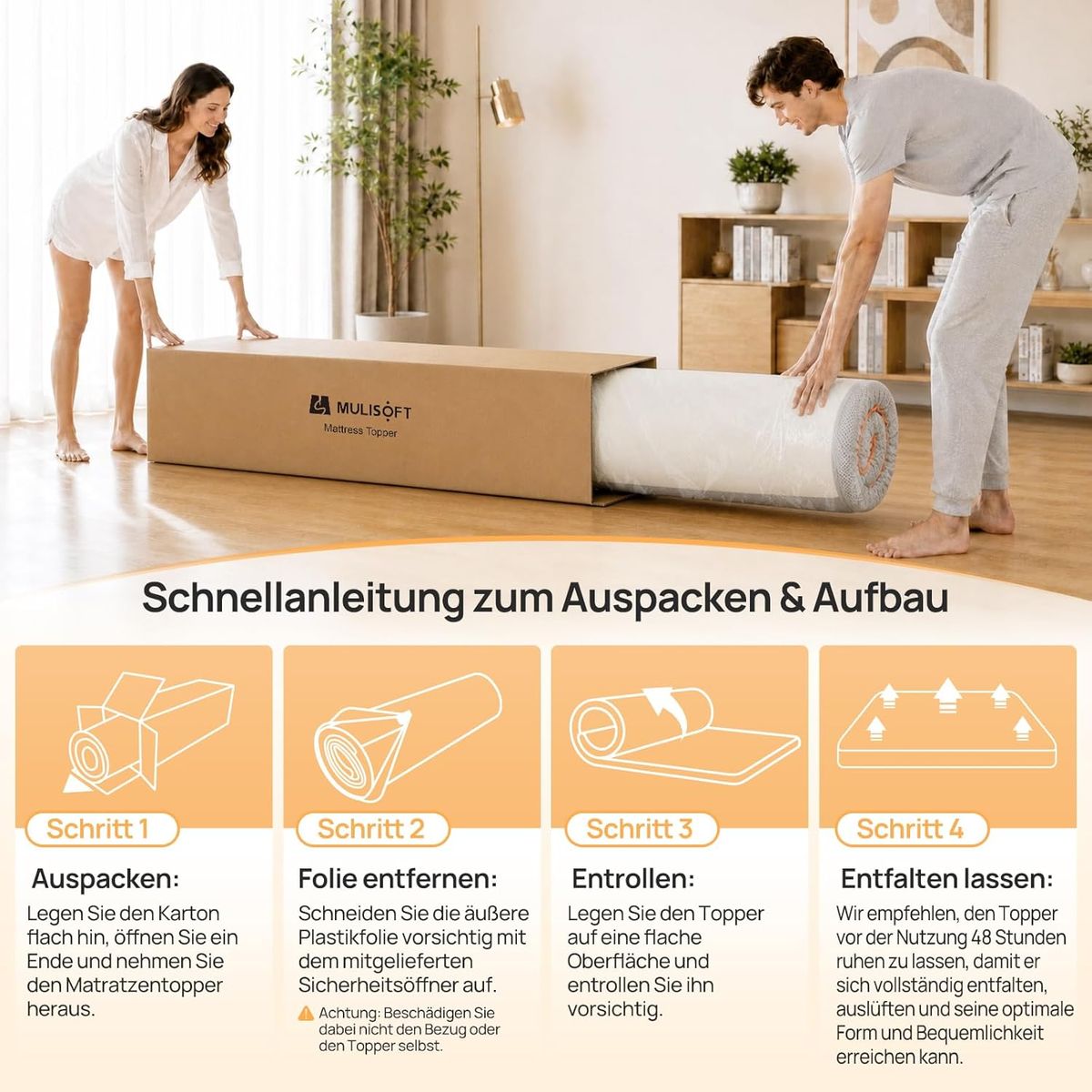 MULISOFT Gel Memory Foam Topper 180x200: Perfekter Schlaf