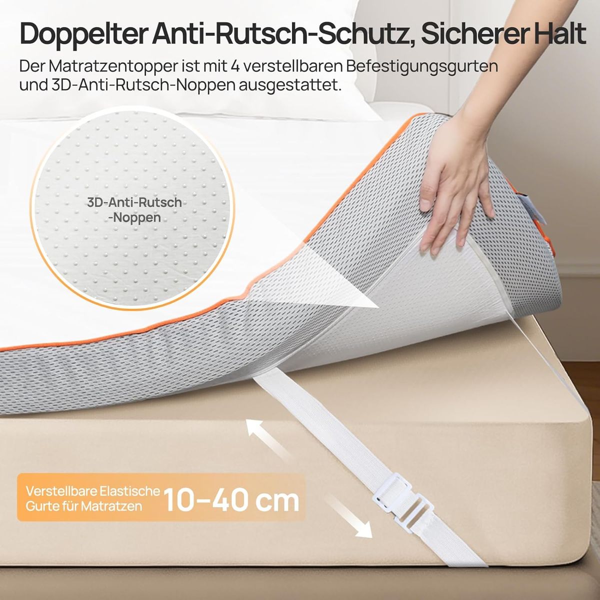 MULISOFT Gel Memory Foam Topper 140x200cm – Erholsamer Schlaf