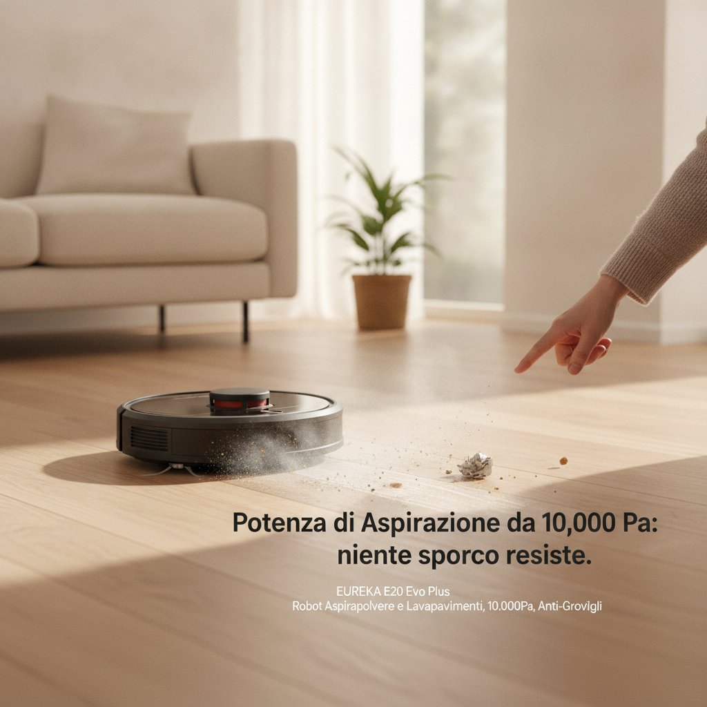 Potenza di Aspirazione da 10.000 Pa: niente sporco resiste