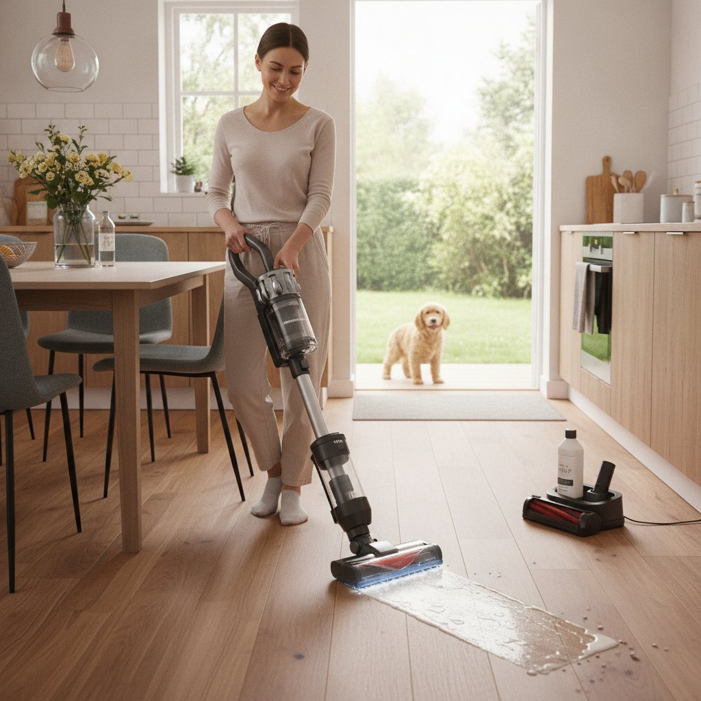Eureka - Eureka FloorShine 460: Kabelloser Nass-Trockensauger, 180° Flachdesign