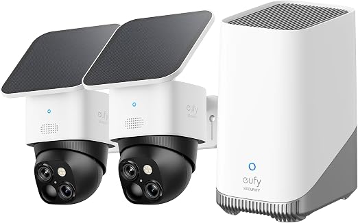 eufy Security SoloCam S340 2-Cam Kit: 3K 360° Outdoor Surveillance