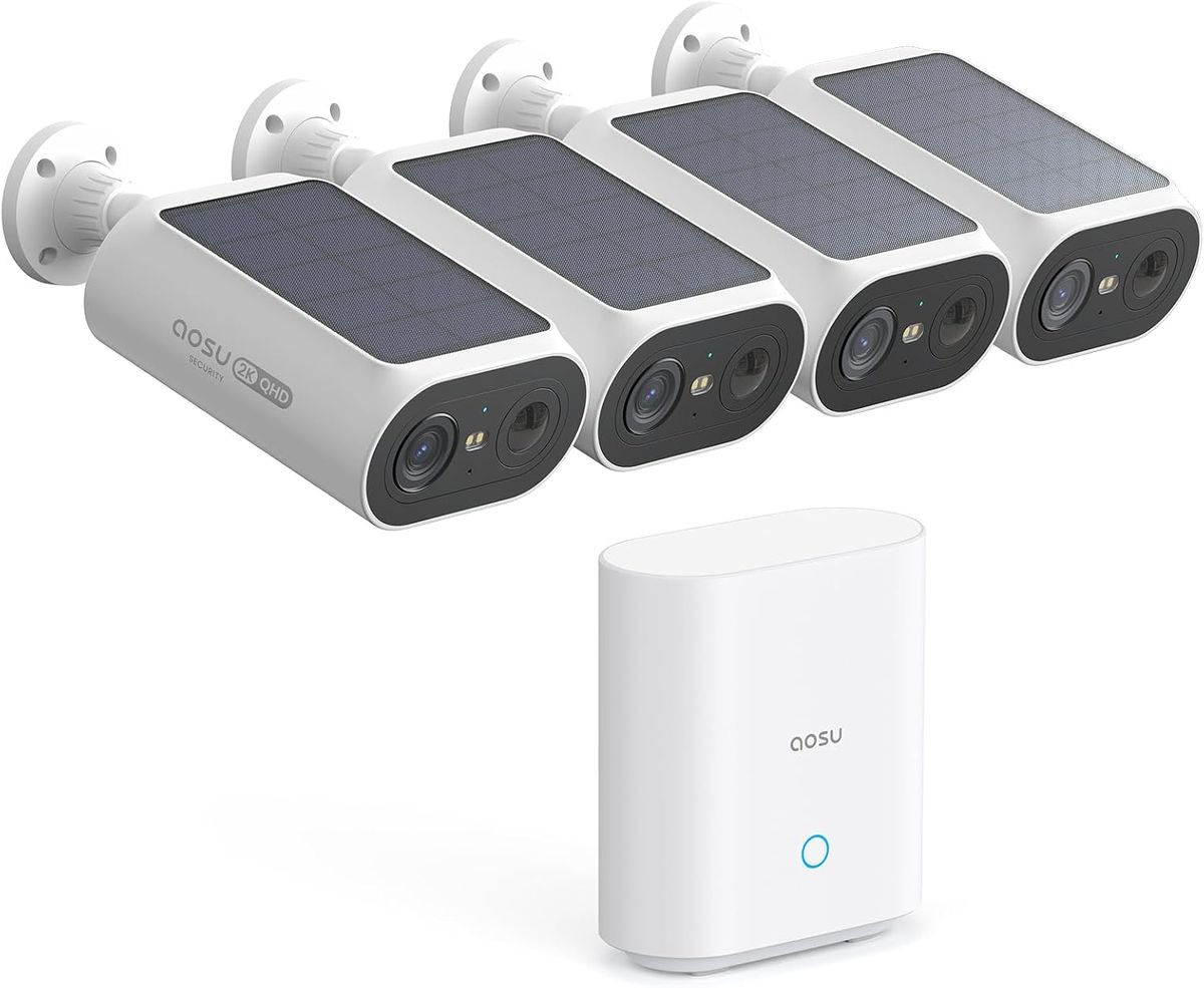 AOSU Solar Security Cameras: No Subscription, 2-Min Setup