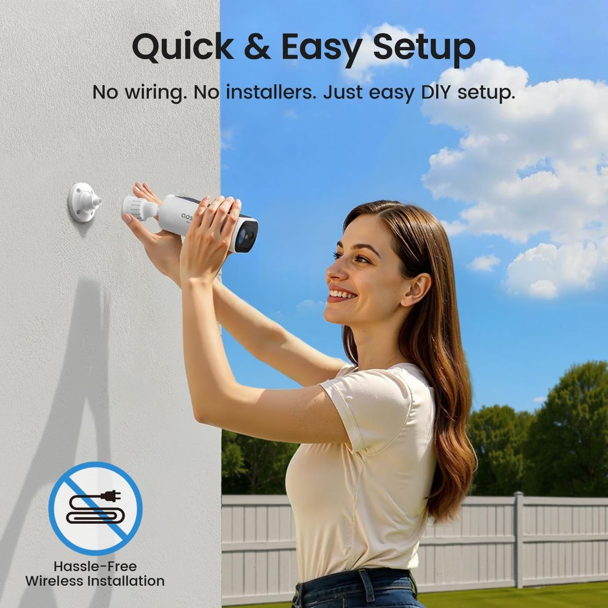 AOSU Solar Security Cameras: No Subscription, 2-Min Setup