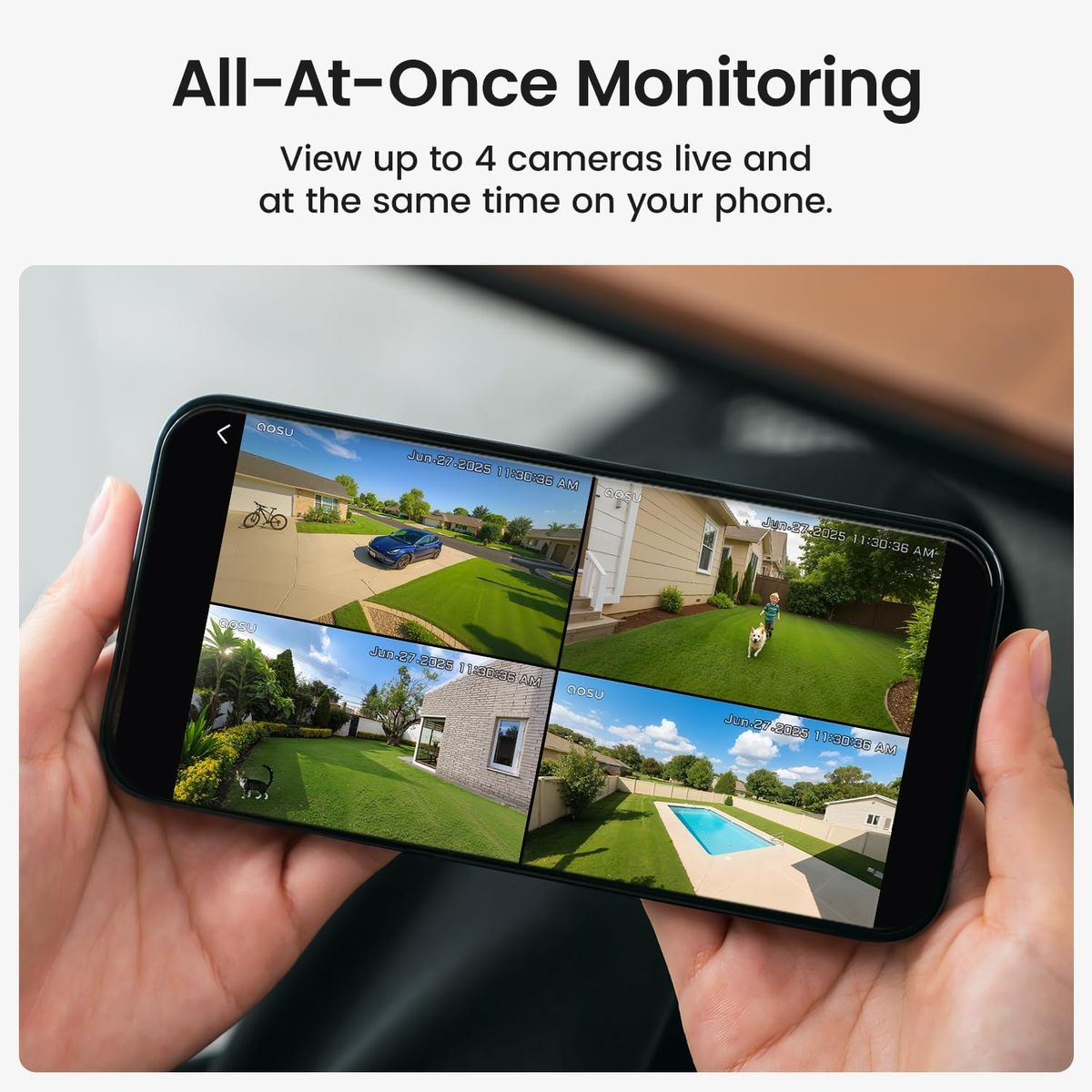 AOSU Solar Security Cameras: No Subscription, 2-Min Setup