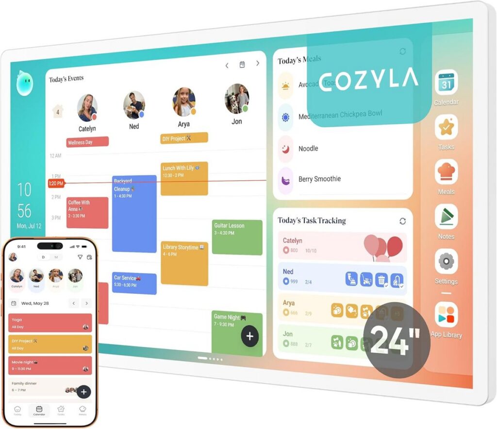 Cozyla Calendar Plus 2: The 24" Smart Dashboard That Eliminates Subscriptions