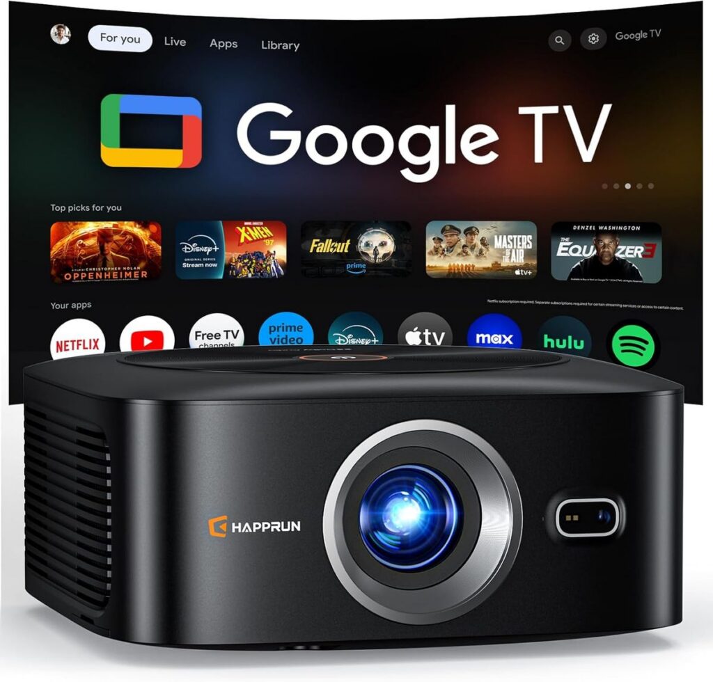 HAPPRUN 1500 ANSI 4K Google TV Projector: Ultimate Home Theater