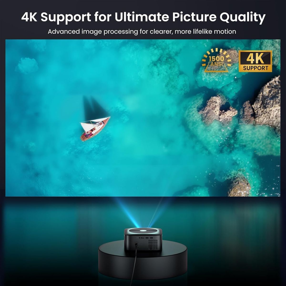 HAPPRUN 1500 ANSI 4K Google TV Projector: Ultimate Home Theater