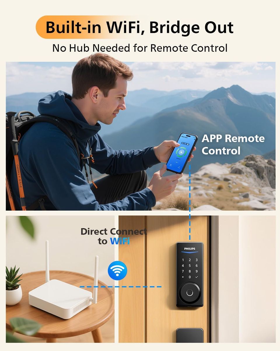 PHILIPS WiFi Smart Lock: Keyless Entry with Handle Set