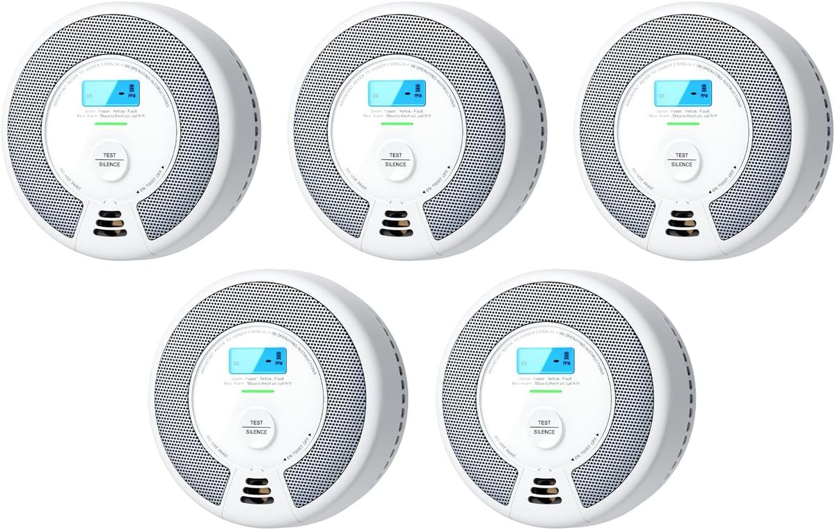 X X-Sense SC07 5-Pack: 2-in-1 Smoke & Carbon Monoxide Detector