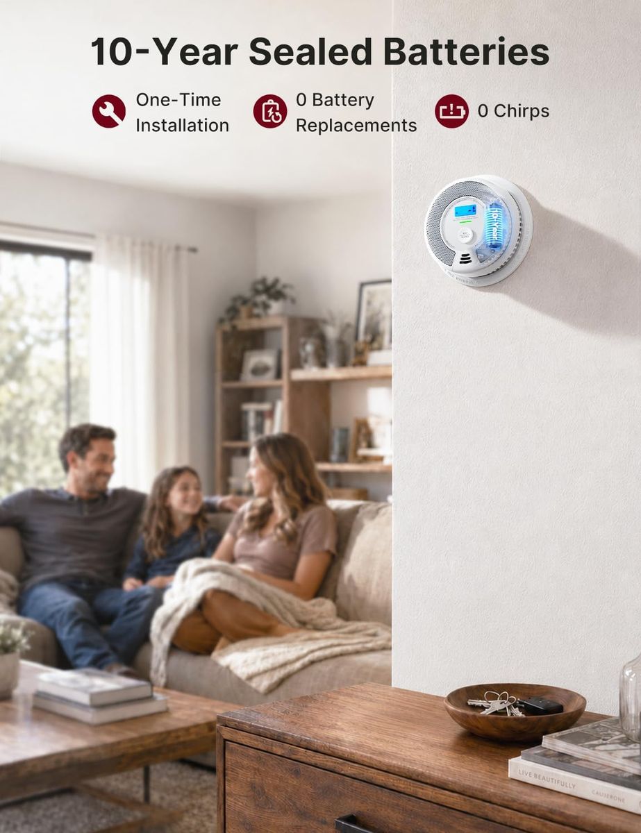 X X-Sense SC07 5-Pack: 2-in-1 Smoke & Carbon Monoxide Detector