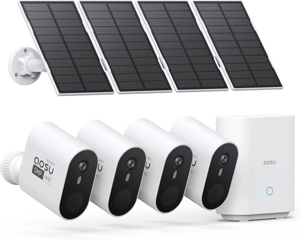 AOSU 3K/5MP Solar Security Cameras: Effortless Peace of Mind