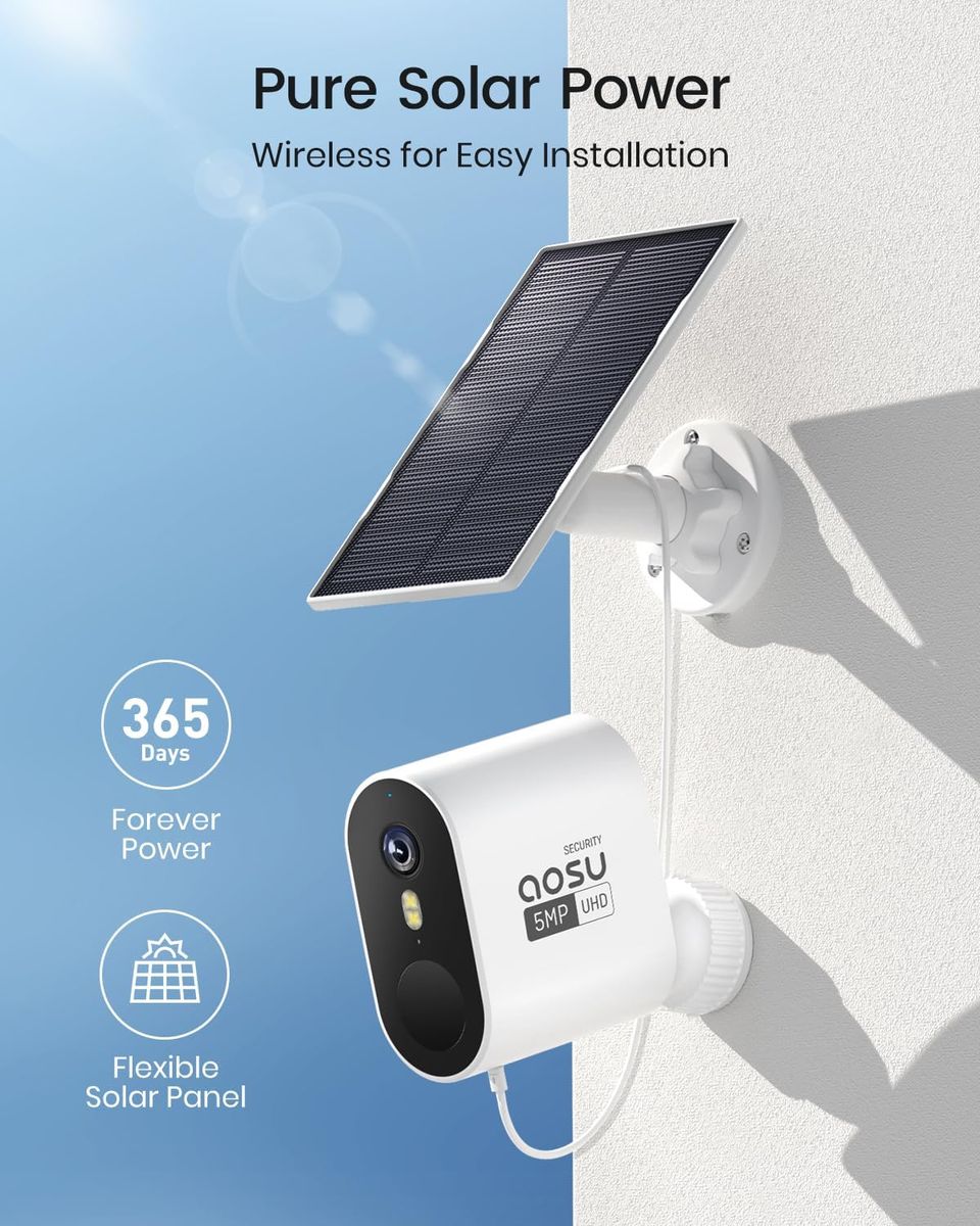 AOSU 3K/5MP Solar Security Cameras: Effortless Peace of Mind