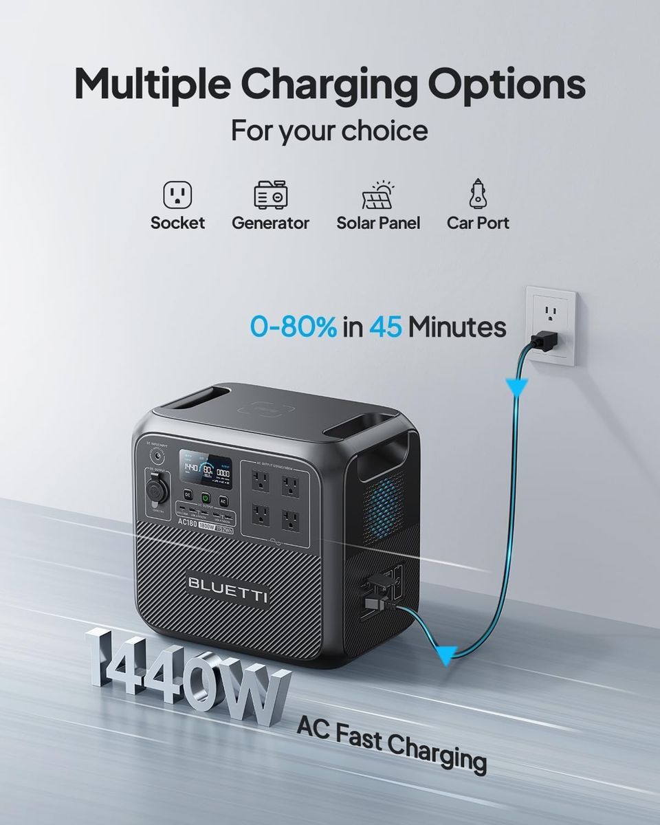 BLUETTI AC180 Solar Generator: Power Anywhere, Anytime